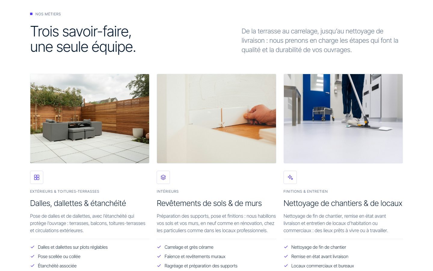 MIDE TP — les trois métiers de l’entreprise